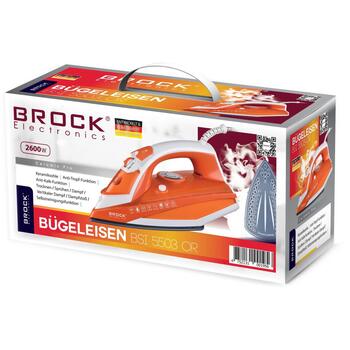 Brock BSI 5503 OR Tvaika gludeklis, 2600W, keramikas pamatne, 0.38L, 1.9m vads, vertikālā tvaicēšana, pretdilēšana (BSI 5503 OR)