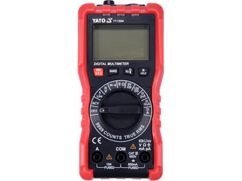 Yato Цифровой мультиметр YT-73094, 0-600В AC/DC, 0-10А AC/DC, 0-99МОм, 0-99мФ, 0.01-60кГц, LCD, TRUE RMS, NCV, VFC, AUTO (YT-73094)