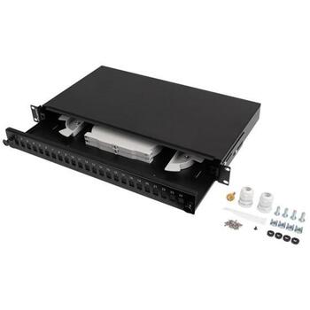 Lanberg Оптический распределительный короб FOP1-24SS-LDB, 24xSC simplex, 24xLC duplex, 1U, черный, 2 x PG13.5 кабельный ввод (FOP1-24SS-LDB)