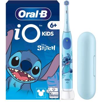 Oral-B электрическая зубная щетка iO Stitch, 6 лет+, 3 режима, 1 насадка, дорожный чехол, зарядная база, литий-ионный аккумулятор (iO Stitch)