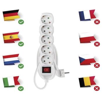 Emos Удлинитель P1521R, 1,5м, 5x2P+PE, 3680W, PVC, с выключателем, защита от детей (P1521R)