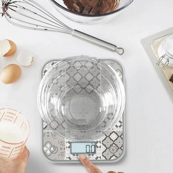 Tefal Электронные кухонные весы BC50D6V0, 5кг, 0.5/1г, LCD, Мозаичный декор, Функция тарирования (BC50D6V0)