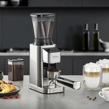 Caso Кофемолка Barista Chef Inox 01834, 150 Вт, 250 г, 12 шт., нержавеющая сталь, 48 настроек помола (01834)