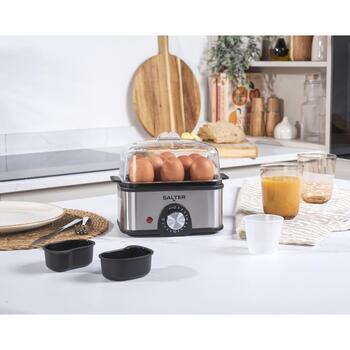 Salter Варка яиц EK6213VDE, 500W, 8 яиц, 2 поддона для яиц, мягкие/твердые уровни варки (EK6213VDE)