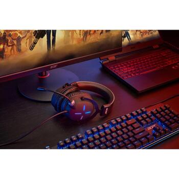 Acer Austiņas NHW200 GP.HDS11.02E, 3.5 mm, melnas, 22Ω, -42dB, 50mm, RGB gaismas, vadu savienojums (GP.HDS11.02E)