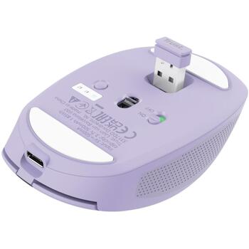 Trust Ozaa USB оптическая мышь 25384, 3200 DPI, 6 кнопок, беспроводная, тихий клик, перезаряжаемая батарея (25384)