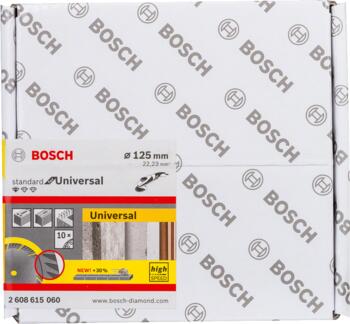Dimanta grieš. disks * Universal 125mm 10gab, Mazām leņķa slīpmašīnām PRO MULTI MATERIAL DIMANTA GRIEZĒJDISKS, 2608615060, BOSCH (2608615060)