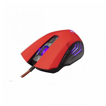 White Shark HANNIBAL-2 RED spēļu pele, 3200 DPI, 6 pogas, USB 2.0, 1.8m, 125Hz, 135g, sarkana (HANNIBAL-2 RED)