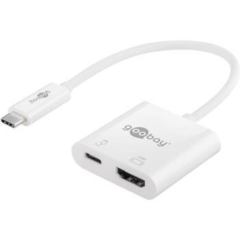Goobay адаптер USB-C на HDMI 62110, 4K 60Hz, порт USB-C с PD 60W, белый (62110)