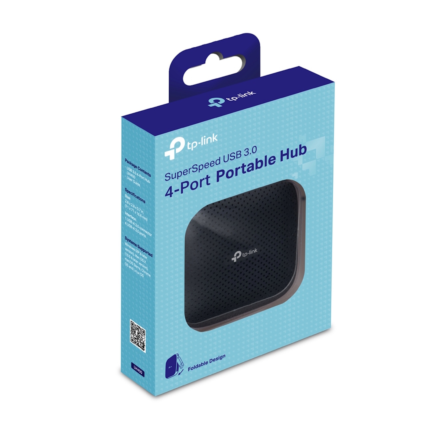 USB хаб 4 портовый USB 3.0 портативный UH400 USB 3.0 4×A Черный TP-Link (UH400)