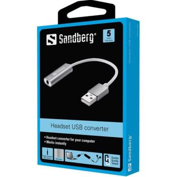 Sandberg Переходник 134-13, 3.5mm, USB, легкий в использовании (134-13)
