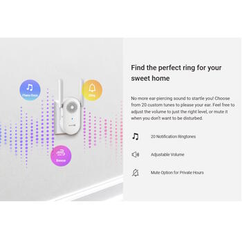 Ezviz CH1 Умный Звонок-Приёмник Wi-Fi 2.4 ГГц с Двумя Антеннами и Регулируемой Громкостью Белый (CS-CH1)