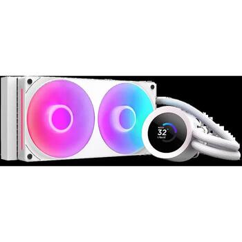 NZXT Kraken Plus 240 RGB LCD ūdens dzesētājs, RL-KR240-W2, 240mm, 2x120mm, 500-2400rpm, 31.9dB, RGB, balts (RL-KR240-W2)