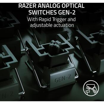 Razer Spēļu klaviatūra Huntsman V3 Pro RZ03-04970100-R3M1, vadu, US QWERTY, analogie optiskie slēdži Gen-2, RGB Chroma, PBT (RZ03-04970100-R3M1)