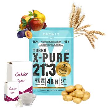 Browin Turbo X-Pure дрожжи 403103, 21.3%, 48ч, 25л, 0.135кг, для сахарных, фруктовых и зерновых браг (403103)