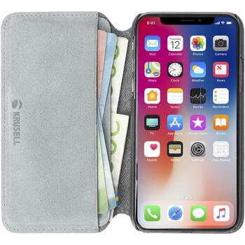 Krusell Broby 4 Card SlimWallet 61431, 14,7cm, Folio, Pelēks, Zamšāda, Aizsardzība pret skrāpējumiem, Putekļu drošs (61431)