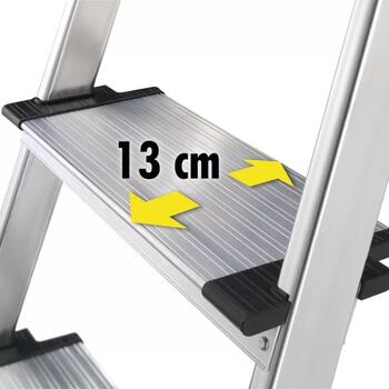 HAILO L80 ComfortLine 038040507, 5 pakāpieni, 280 cm, 150 kg, alumīnijs, neslīdošs, saliekamas (038040507)