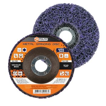 Slīpdisks rūsas, krāsas noņemšanai T27 125mm, violets, ciets, Polax (54-106)