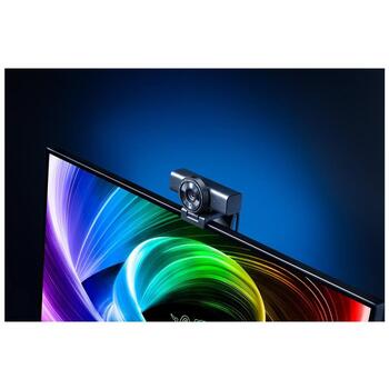 Razer web kamera Kiyo V2 X RZ19-05380200-R3M1, 2560 x 1440, 60 fps, 3.7 MP, USB 2.0, 80° redzes lauks, iebūvēts mikrofons (RZ19-05380200-R3M1)