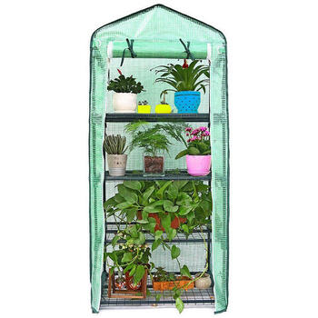 Kompakta un ietilpīga mini siltumnīca ārtelpām un terasēm 69×49×160 cm izturīga PVC plēve 4 plaukti BESK (9079584)