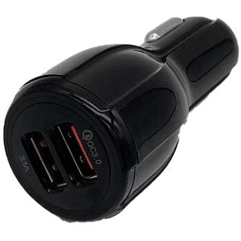 Manta Автомобильное зарядное устройство MCC01QC3, 2xUSB, 5V 2000mA, 5V 2,4A, 9V 1,8A, 12V 1,5A, 12V-24V (MCC01QC3)