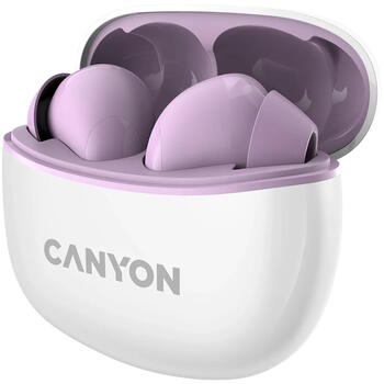 Беспроводные TWS наушники с Bluetooth соединением TWS-5 Фиолетовые CNS-TWS5PU CANYON (CNS-TWS5PU)