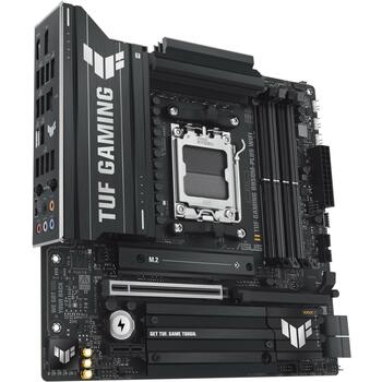 Asus Dēlis TUF GAMING B850M-PLUS WIFI, AMD AM5, DDR5, 192 GB, 4 x DIMM, 3 x M.2, 4 x SATA III, 7.1 audio, Wi-Fi 6E, Bluetooth 5.3 (TUF GAMING B850M-PLUS WIFI)