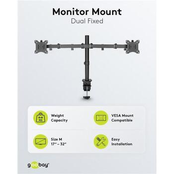 Goobay Держатель для двух мониторов Flex 58529, 17-32