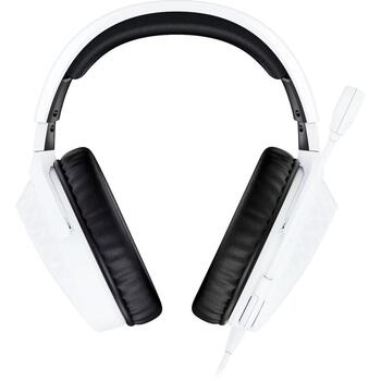 HyperX Cloud Stinger 3 spēļu austiņas BS1T6AA, 50 mm, vads, balts, slēgts, binaurāls, circumaural, galvas lente, boom mikrofons (BS1T6AA)