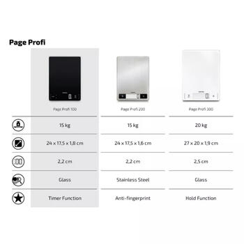 Soehnle Page Profi 100 1061506, 15кг, 1г, таймер, ЖК-дисплей, стеклянная поверхность, автоотключение (1061506)