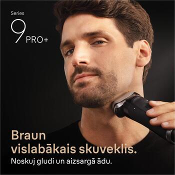 Braun bārdas skuveklis 9600s Series 9 PRO+, 60 min, 100-240 V, 5 asmeņi, mitrs un sauss, mazgājams, trimmeris, displejs (9600s)