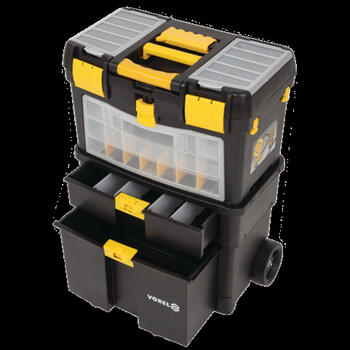 Vorel 78734 instrumentu kaste ar noņemamu organizatoru, 460x220x620/840 mm, PP, 2 riteņi, rokturis, sērija GRF (78734)