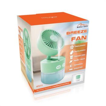Media-Tech Gaisa mitrinātājs MT6515, 350ml, 3 ātrumi, 40ml/st, 330g, USB-C 5V 2A, apgaismojums (MT6515)