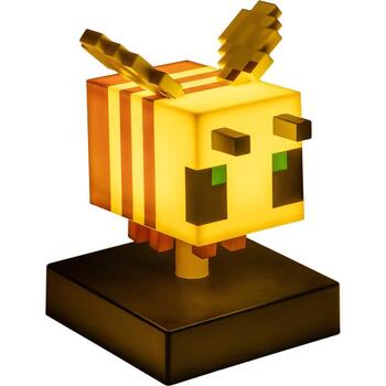 Paladone Minecraft Bišu Ikona Gaismiņa PP16018MCFID, 11cm, 2xAAA, LED, Galda virsma, Dzeltena/melna (PP16018MCFID)
