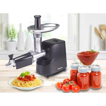Beper Мясорубка P102ROB200, 1200W, 3 диска, 3, 5, 7 мм, реверс, в комплекте насадки для колбас и сока (P102ROB200)