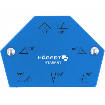Hogert HT3B657 magnētiskais metināšanas leņķis, 11.5kg, 30-135°, sešstūra forma, tērauds (HT3B657)