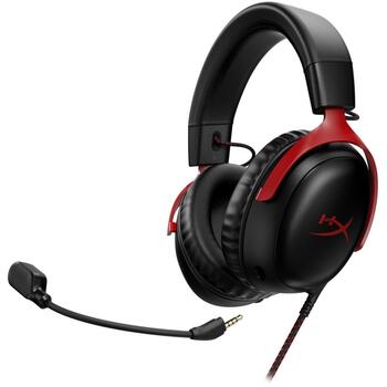 HyperX Наушники Cloud III 727A9AA, 3.5 мм, 64 Ом, 10-21000 Гц, 1 микрофон, Черный/Красный (727A9AA//)