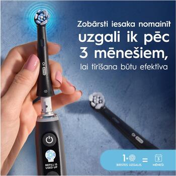 Oral-B Nomaināmas zobu birstes galviņas iO UltimateClean EB6, 6 gab, melnas, pieaugušajiem, vidēja cietība, saderīgas ar Oral-B iO (iO refill UltimateClean Black 6)