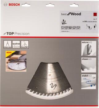 Ripz. disks Best for Wood 305 x 30 x 2,3 mm, 72, Paneļzāģiem RIPZĀĢA ASMENS BEST FOR WOOD, 2608642103, BOSCH (2608642103)