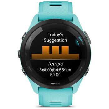 Garmin Forerunner 265 010-02810-12, 46.1mm, 1.29cm, 15d, 8GB, 5ATM, GPS, Bluetooth, AMOLED, 416x416, 135-205mm, черный, синий (010-02810-12)