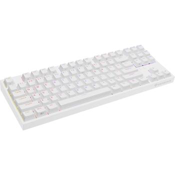Genesis Thor 404 TKL NKG-2070 mehāniskā spēļu klaviatūra, vadu, USB, US, Gateron Yellow Pro, RGB, balta (NKG-2070)