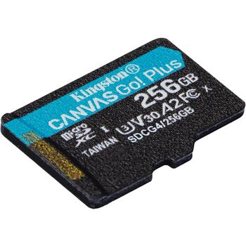 Kingston Карта SDCG4/256GB, 256GB, 200MB/s, A2, U3, V30, Class 10, UHS-I, exFAT, SD адаптер (SDCG4/256GB)