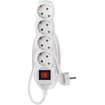 Emos Удлинитель P1421R, 1,5м, 4x2P+PE, 3680W, PVC, с выключателем, защита от детей (P1421R)