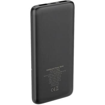 Tellur Power Bank akumulators TLL158481, 10000mAh, 5V/2.1A, 5V/1A, USB-C, USB x 2, īssavienojums, pārlādēšana, LED indikators (TLL158481)