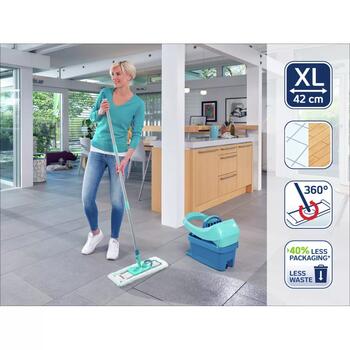 Leifheit Profi XL micro duo 1055019, grīdas birste ar saliekamu kātu, 42cm, 360° grozāma pamatne (1055019)