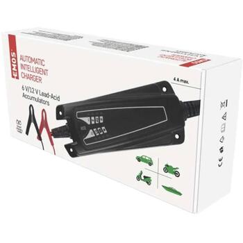 Emos Зарядное устройство для автомобильных аккумуляторов N1014, 220–240 V AC, 4 A, 6/12 V, IP65, 7 этапов зарядки, LED-индикация (N1014)