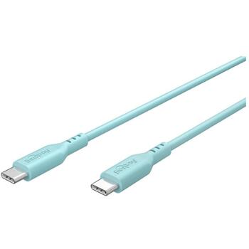 Goobay USB-C Силиконовый кабель 77744, 1.5м, USB-C мужской, 60W PD, 480 Мбит/с, бирюзовый (77744)