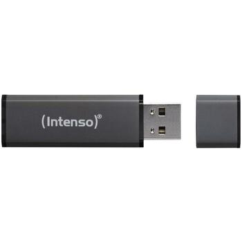 Intenso USB флеш-накопитель 3521491 64 ГБ, USB 2.0, скорость чтения 28 МБ/с, скорость записи 6.5 МБ/с, алюминий, антрацит (3521491)