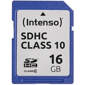 Intenso Карта памяти 3411470 16 ГБ, Класс 10, Скорость чтения 25 МБ/с, Ударопрочная, Температуростойкая, Устойчивость к рентгену (3411470)