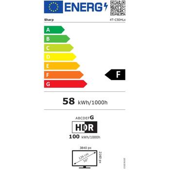Sharp 50HL4265E, 50, Smart TV, Google TV, UHD, 3840 x 2160, 2 USB, 4 HDMI, LED, Melns (50HL4265E)